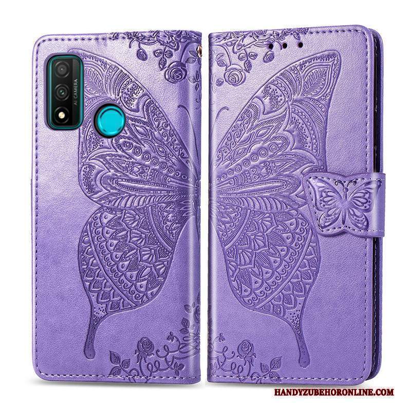 Custodia Huawei P Smart 2020 Pelle Ornamenti Appesi Goffratura, Cover Huawei P Smart 2020 Folio Telefono Bello