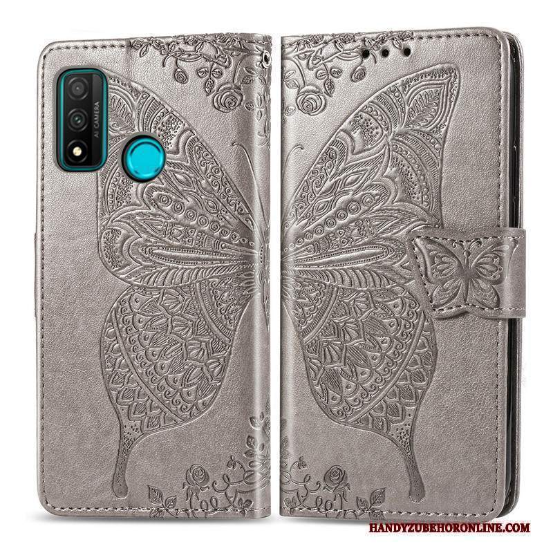 Custodia Huawei P Smart 2020 Pelle Ornamenti Appesi Goffratura, Cover Huawei P Smart 2020 Folio Telefono Bello