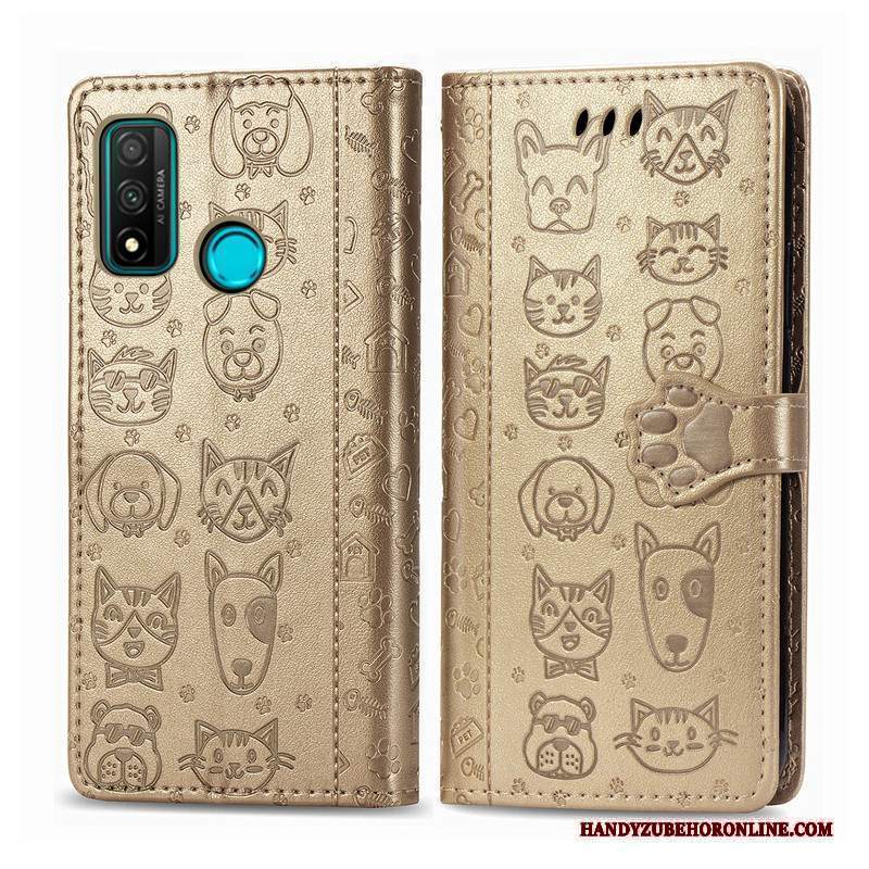 Custodia Huawei P Smart 2020 Protezione Telefono Gattino, Cover Huawei P Smart 2020 Pelle Goffratura Cane