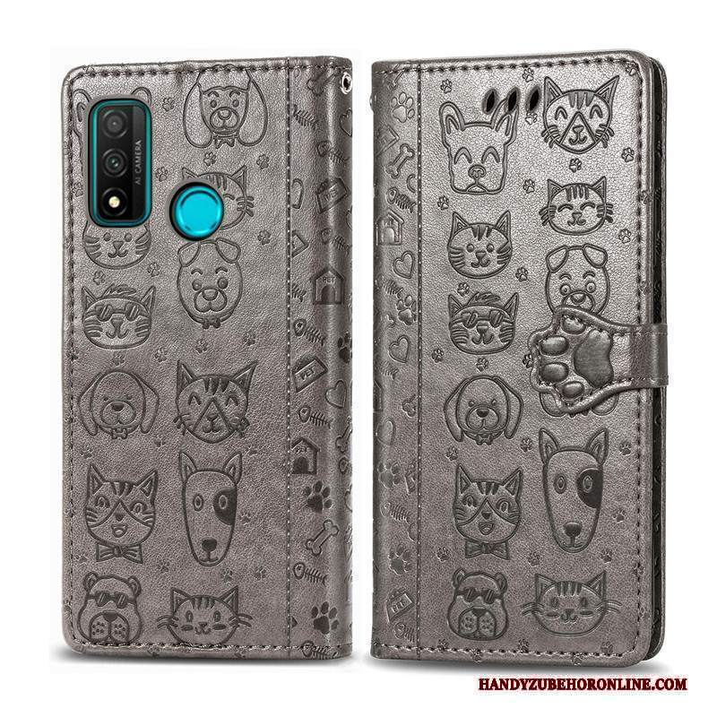 Custodia Huawei P Smart 2020 Protezione Telefono Gattino, Cover Huawei P Smart 2020 Pelle Goffratura Cane