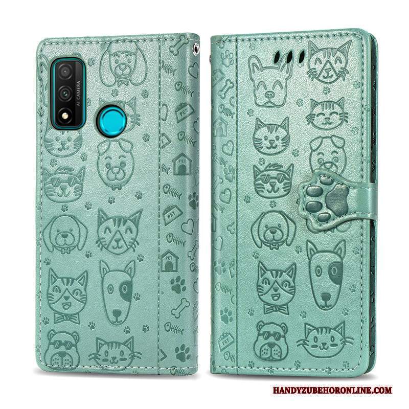 Custodia Huawei P Smart 2020 Protezione Telefono Gattino, Cover Huawei P Smart 2020 Pelle Goffratura Cane