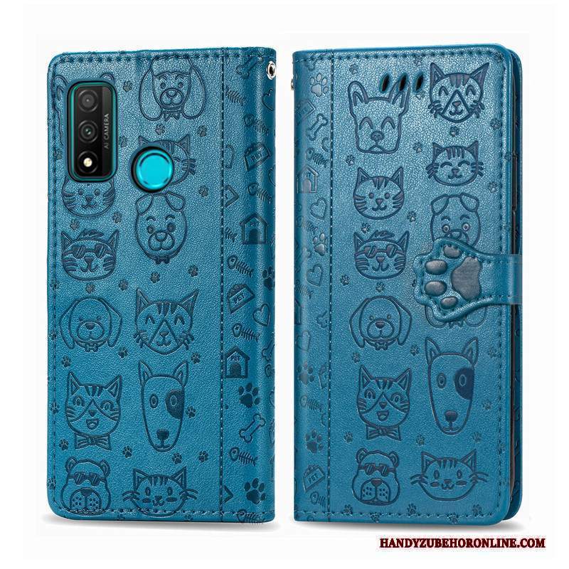 Custodia Huawei P Smart 2020 Protezione Telefono Gattino, Cover Huawei P Smart 2020 Pelle Goffratura Cane