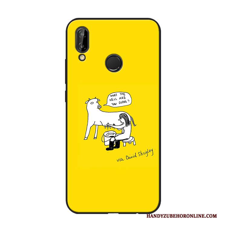 Custodia Huawei P Smart+ Cartone Animato Telefono Morbido, Cover Huawei P Smart+ Protezione Gioventù Giallo