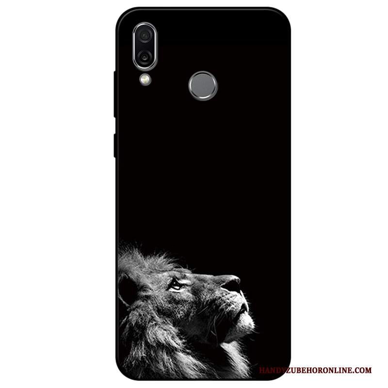 Custodia Huawei P Smart+ Cartone Animato Telefono Nero, Cover Huawei P Smart+ Protezione Morbido Tutto Incluso