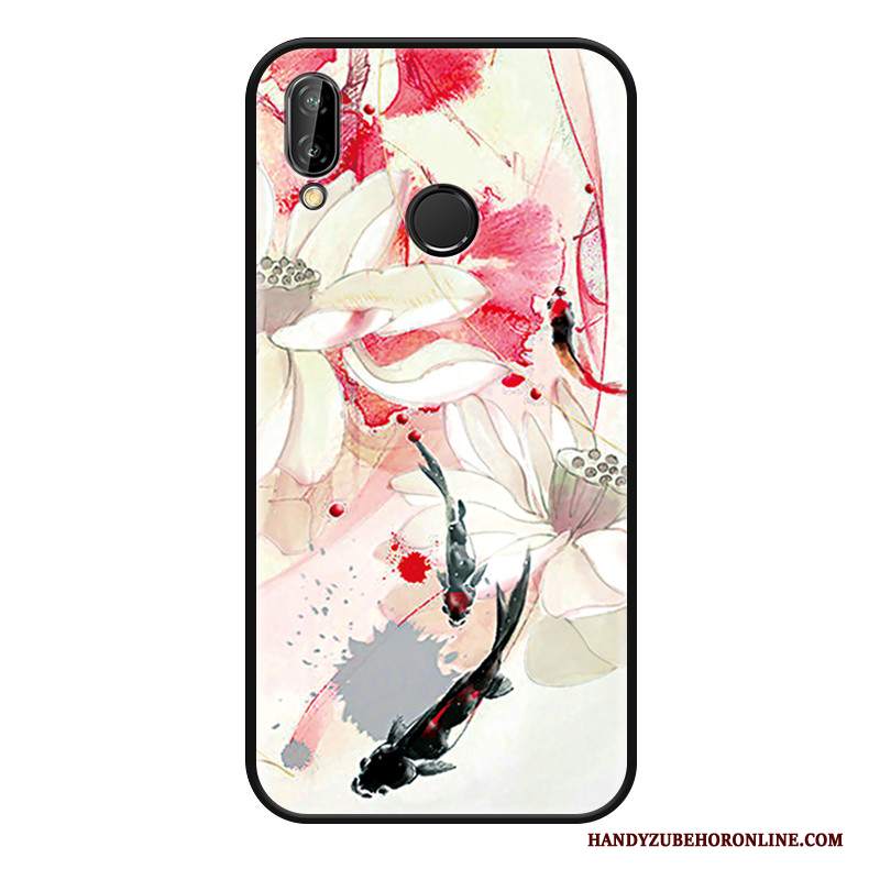 Custodia Huawei P Smart+ Creativo Inchiostro Rosa, Cover Huawei P Smart+ Silicone Di Personalità Bello