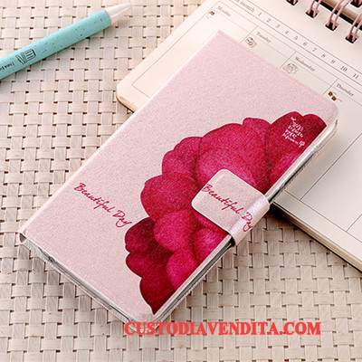 Custodia Huawei P Smart Folio Tutto Incluso Rosa, Cover Huawei P Smart Pelle Anti-cadutatelefono