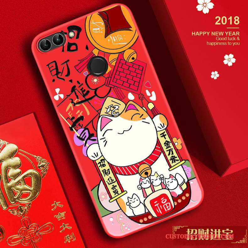 Custodia Huawei P Smart Goffratura Tendenza Ricchezza, Cover Huawei P Smart Silicone Nuovo Anti-caduta