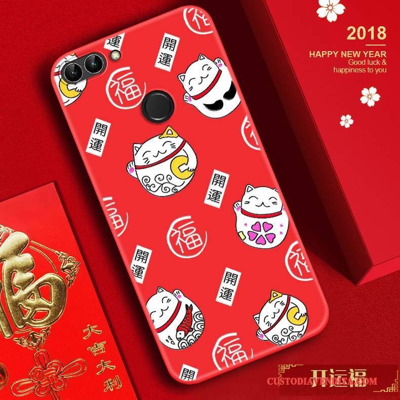 Custodia Huawei P Smart Goffratura Tendenza Ricchezza, Cover Huawei P Smart Silicone Nuovo Anti-caduta