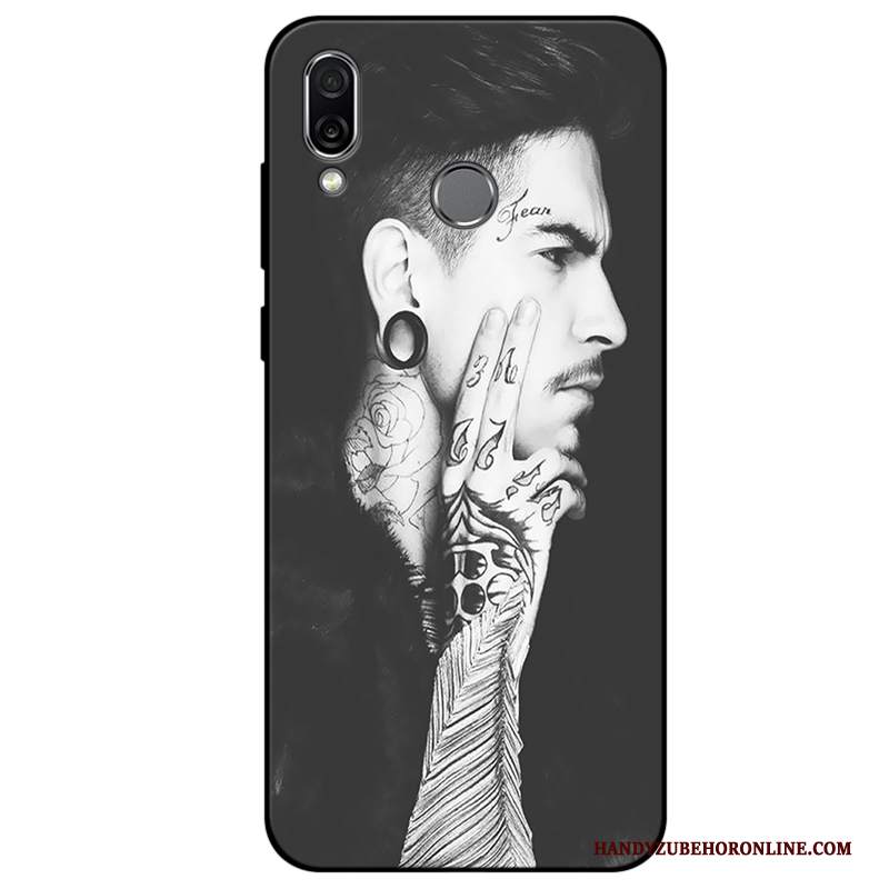 Custodia Huawei P Smart+ Moda Grigio Morbido, Cover Huawei P Smart+ Protezione Anti-caduta Amanti