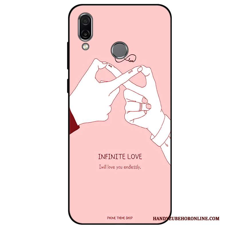 Custodia Huawei P Smart+ Moda Grigio Morbido, Cover Huawei P Smart+ Protezione Anti-caduta Amanti