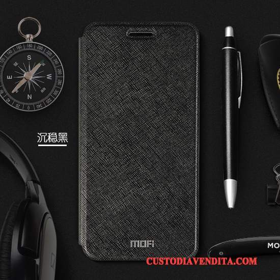 Custodia Huawei P Smart Pelle Anti-caduta Oro, Cover Huawei P Smart Folio Tutto Inclusotelefono