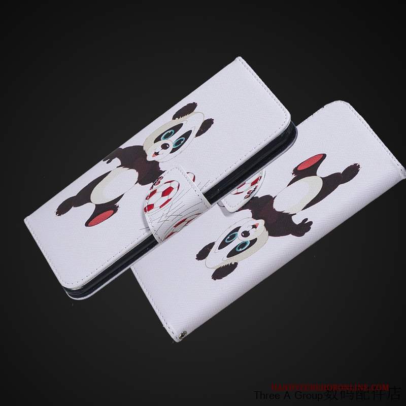 Custodia Huawei P Smart+ Pelle Carta Bianco, Cover Huawei P Smart+ Cartone Animato Anti-caduta Supporto