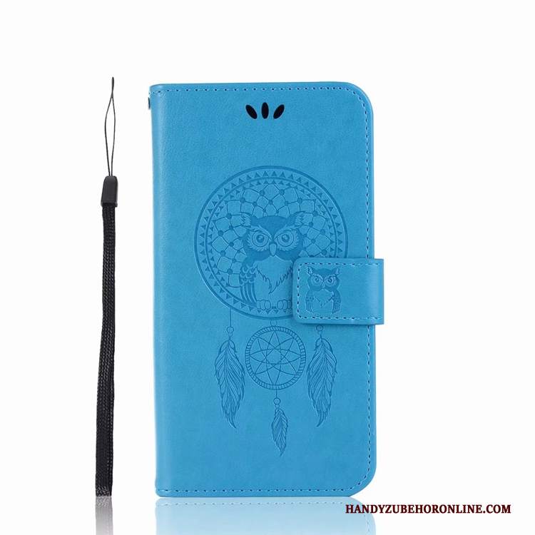 Custodia Huawei P Smart+ Pelle Morbido Anti-caduta, Cover Huawei P Smart+ Folio Blu Hemming