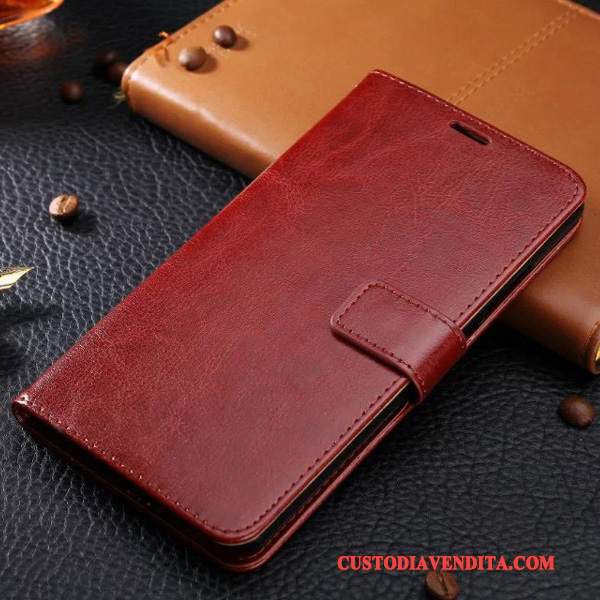 Custodia Huawei P Smart Pelle Morbido Rosso, Cover Huawei P Smart Folio