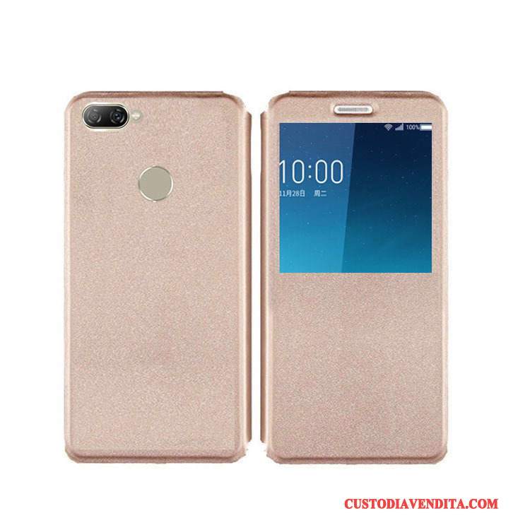 Custodia Huawei P Smart Pelle Oro Anti-caduta, Cover Huawei P Smart Folio