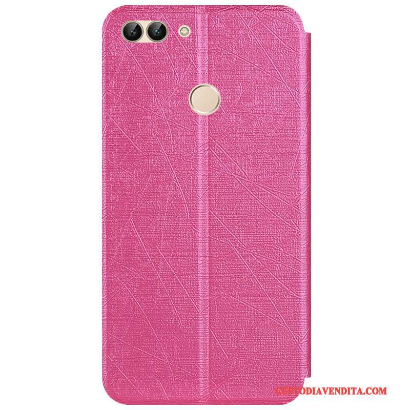 Custodia Huawei P Smart Pelle Rosso, Cover Huawei P Smart Folio