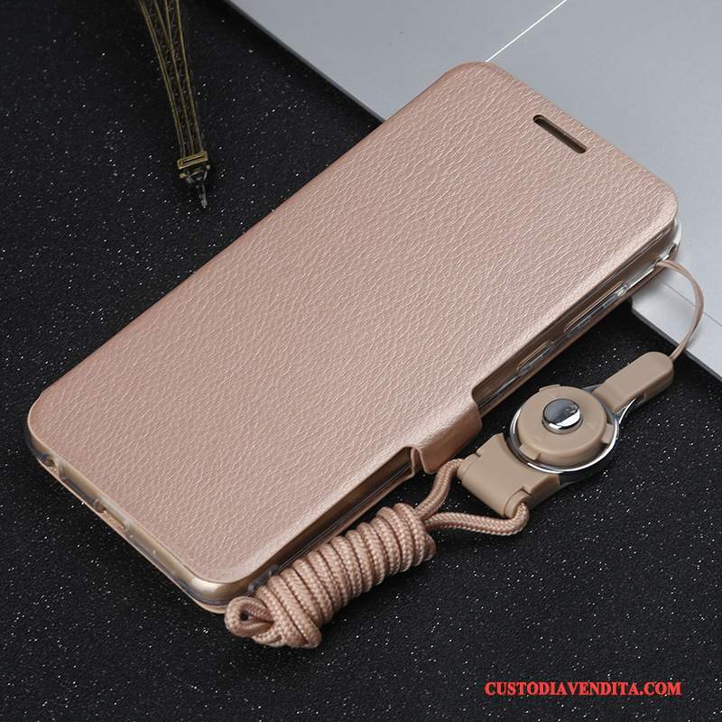 Custodia Huawei P Smart Protezione Anti-caduta Porpora, Cover Huawei P Smart Pelle Telefono