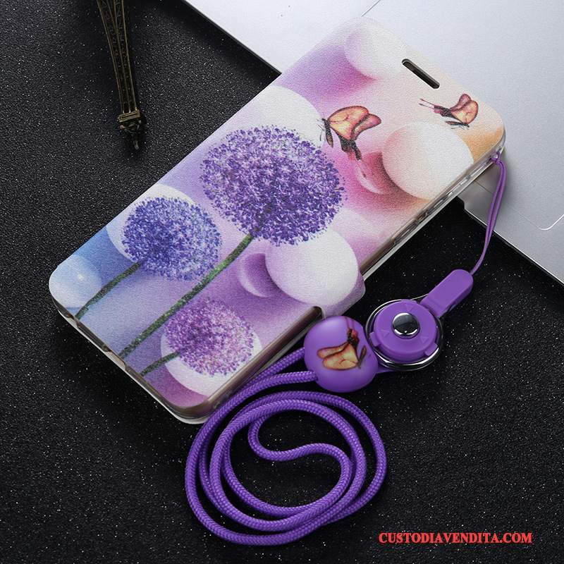 Custodia Huawei P Smart Protezione Anti-caduta Porpora, Cover Huawei P Smart Pelle Telefono