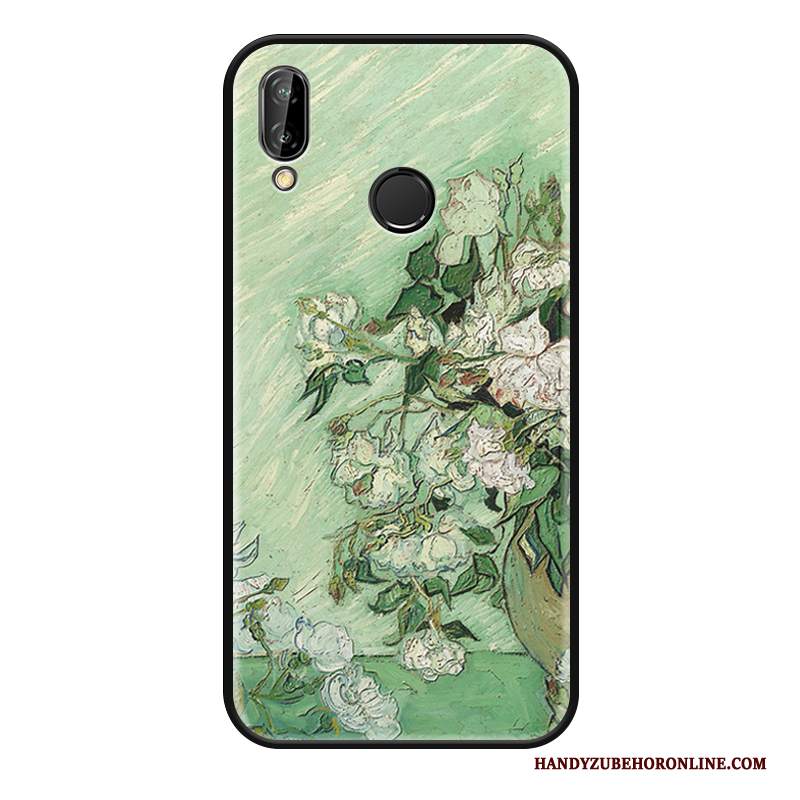 Custodia Huawei P Smart+ Protezione Arte Ornamenti Appesi, Cover Huawei P Smart+ Goffratura Tutto Incluso Pittura Ad Olio