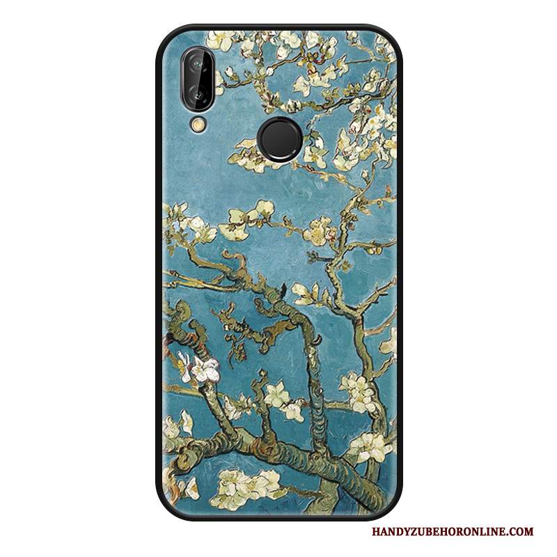 Custodia Huawei P Smart+ Protezione Arte Ornamenti Appesi, Cover Huawei P Smart+ Goffratura Tutto Incluso Pittura Ad Olio