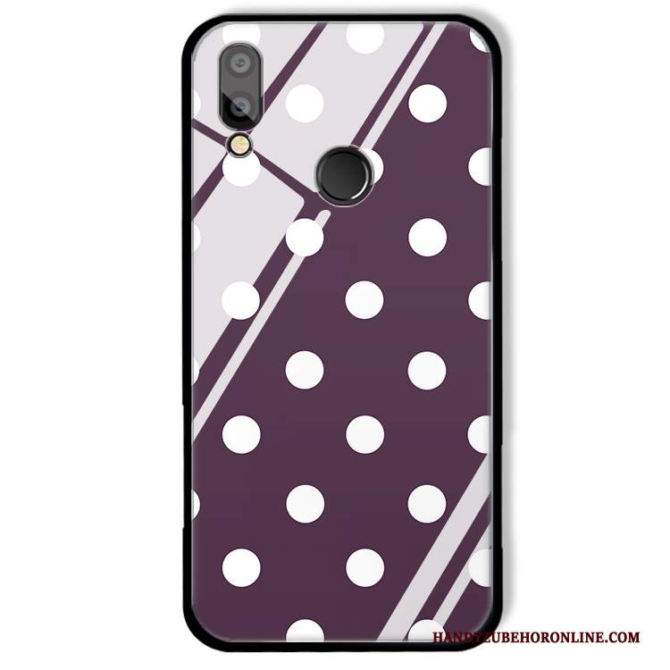 Custodia Huawei P Smart+ Protezione Stella Anti-caduta, Cover Huawei P Smart+ Punto Dell'onda Porpora