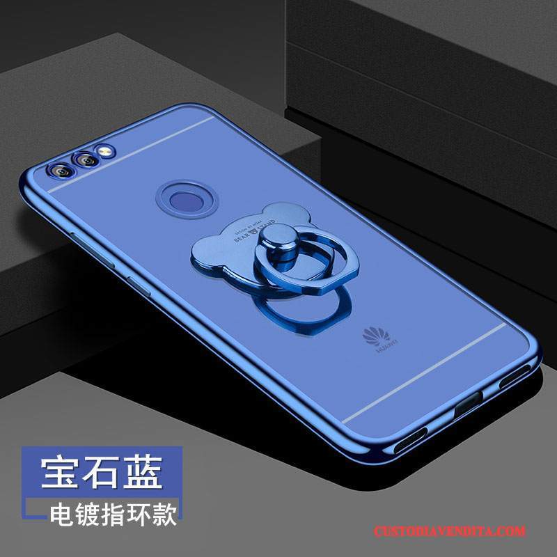 Custodia Huawei P Smart Silicone Anti-caduta Morbido, Cover Huawei P Smart Protezione Blu Trasparente