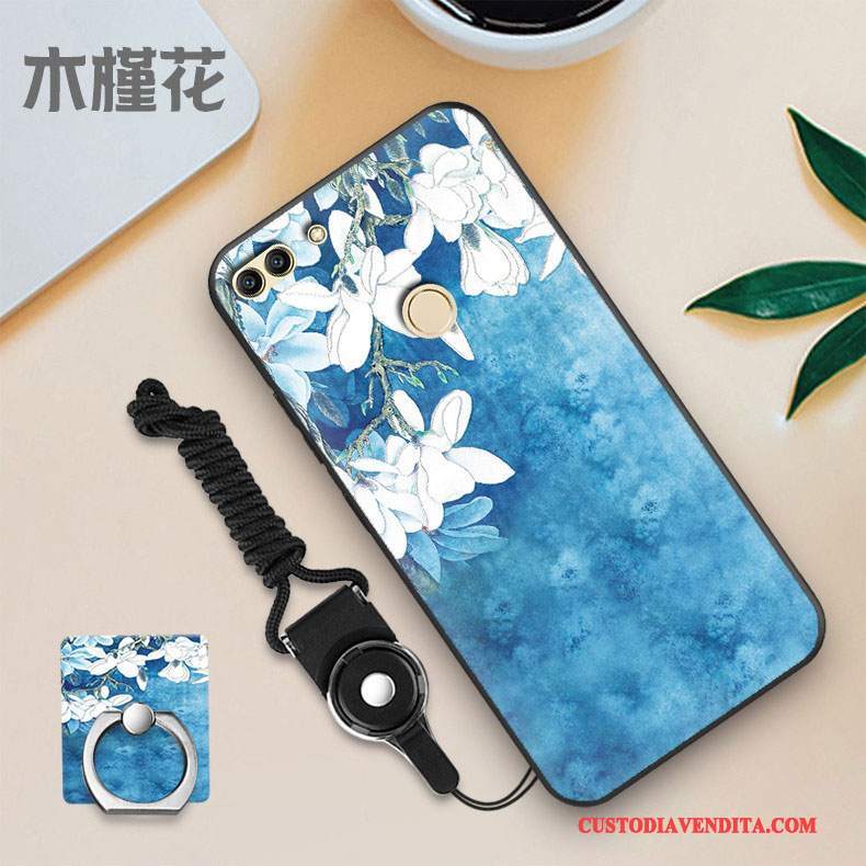 Custodia Huawei P Smart Silicone Blu Scuro Nuovo, Cover Huawei P Smart Protezione Telefono Morbido