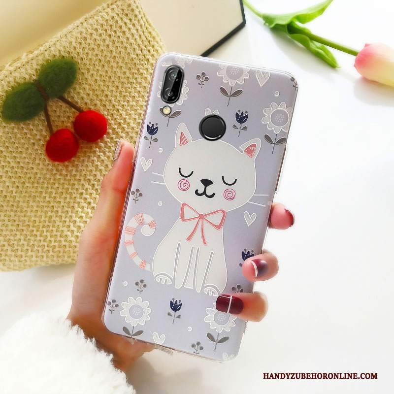 Custodia Huawei P Smart+ Silicone Morbido Anti-caduta, Cover Huawei P Smart+ Cartone Animato Telefono Bello