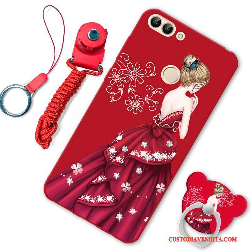 Custodia Huawei P Smart Silicone Morbido Anti-caduta, Cover Huawei P Smart Nerotelefono