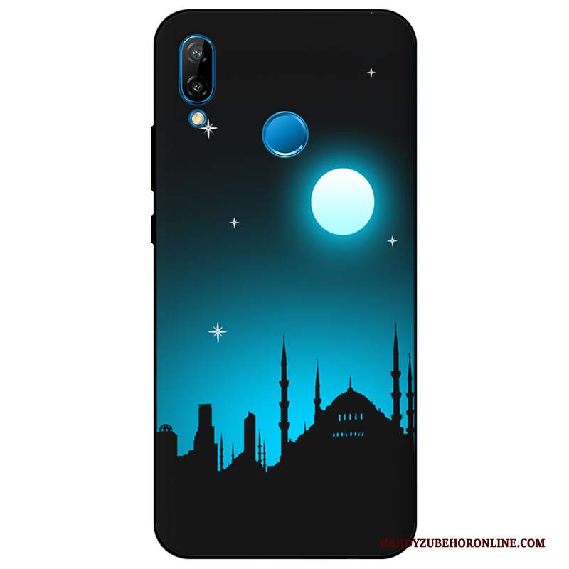 Custodia Huawei P Smart+ Silicone Telefono Di Personalità, Cover Huawei P Smart+ Protezione Nero Tutto Incluso