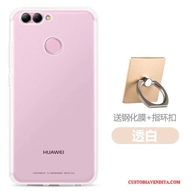 Custodia Huawei P Smart Silicone Tendenzatelefono, Cover Huawei P Smart Protezione Rosa Trasparente