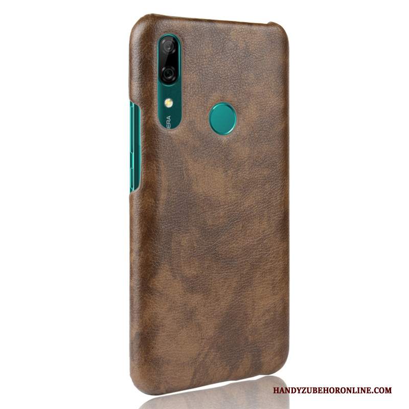 Custodia Huawei P Smart Z Pelle Modello Litchi, Cover Huawei P Smart Z Vintage Anti-caduta Rosso