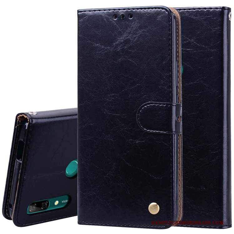 Custodia Huawei P Smart Z Pelle Telefono Tendenza, Cover Huawei P Smart Z Nero