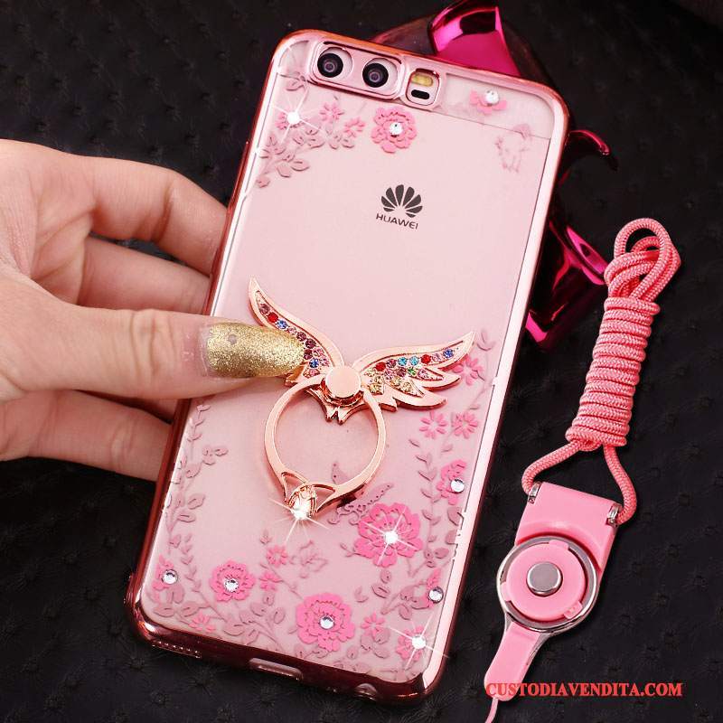 Custodia Huawei P10 Cartone Animato Bello Morbido, Cover Huawei P10 Creativo Rosa Di Personalità