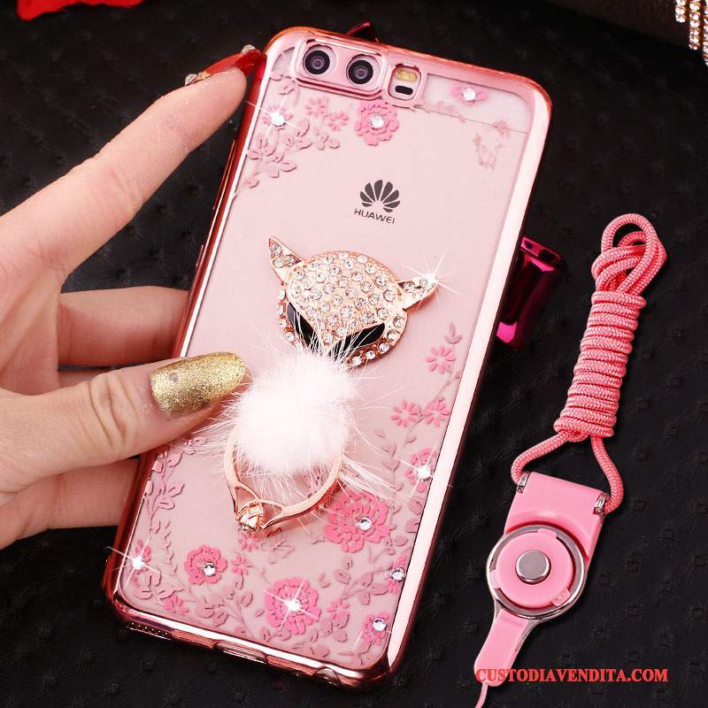 Custodia Huawei P10 Cartone Animato Bello Morbido, Cover Huawei P10 Creativo Rosa Di Personalità