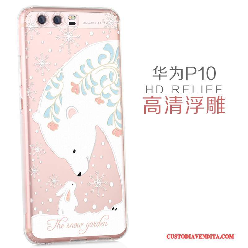 Custodia Huawei P10 Creativo Bello Sottile, Cover Huawei P10 Silicone Di Personalità Rosa