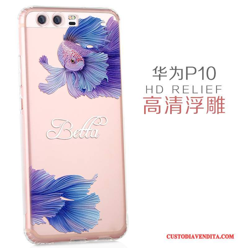 Custodia Huawei P10 Creativo Bello Sottile, Cover Huawei P10 Silicone Di Personalità Rosa