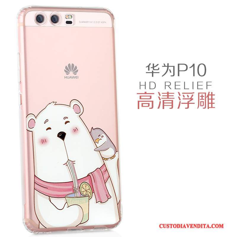 Custodia Huawei P10 Creativo Bello Sottile, Cover Huawei P10 Silicone Di Personalità Rosa