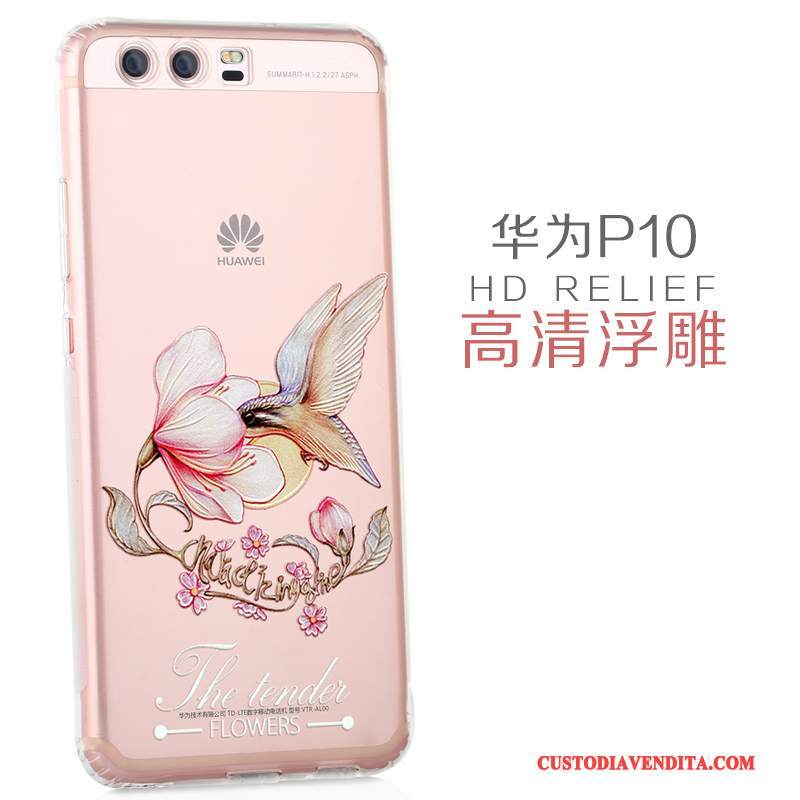 Custodia Huawei P10 Creativo Bello Sottile, Cover Huawei P10 Silicone Di Personalità Rosa