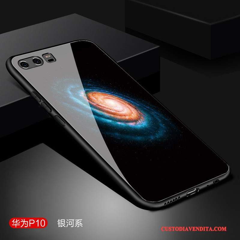 Custodia Huawei P10 Creativo Nero Vetro, Cover Huawei P10 Protezione Telefono Di Personalità