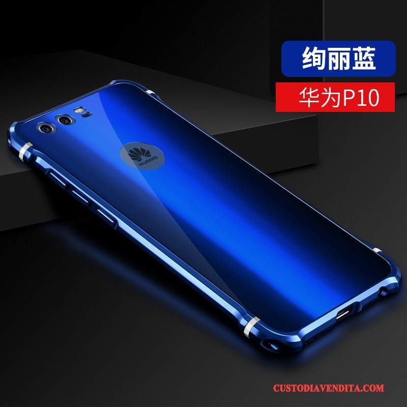 Custodia Huawei P10 Creativo Telaio Tutto Incluso, Cover Huawei P10 Blu Metallo