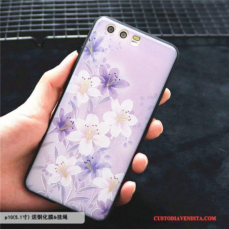 Custodia Huawei P10 Creativo Telefono Ornamenti Appesi, Cover Huawei P10 Protezione Porpora Tutto Incluso