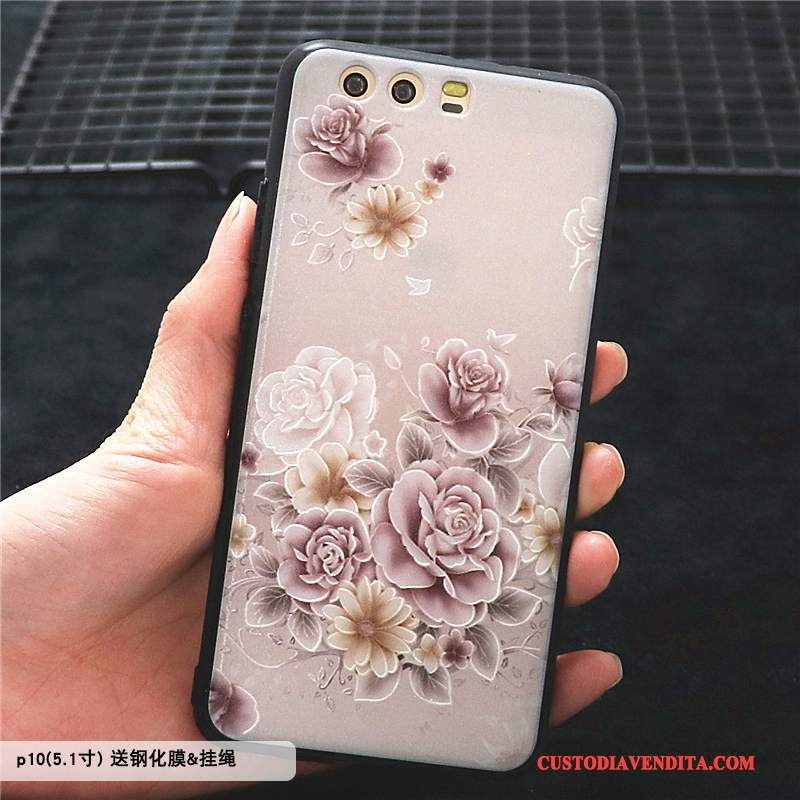 Custodia Huawei P10 Creativo Telefono Ornamenti Appesi, Cover Huawei P10 Protezione Porpora Tutto Incluso