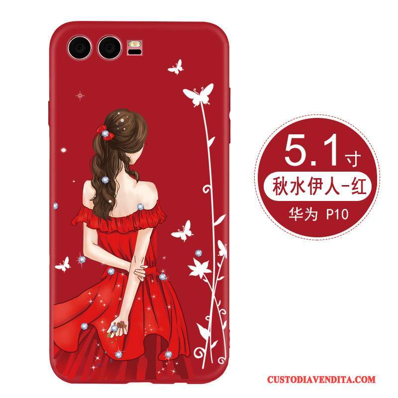 Custodia Huawei P10 Creativo Tendenza Rosso, Cover Huawei P10 Protezione Morbidotelefono