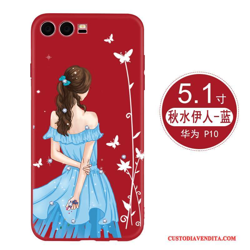 Custodia Huawei P10 Creativo Tendenza Rosso, Cover Huawei P10 Protezione Morbidotelefono