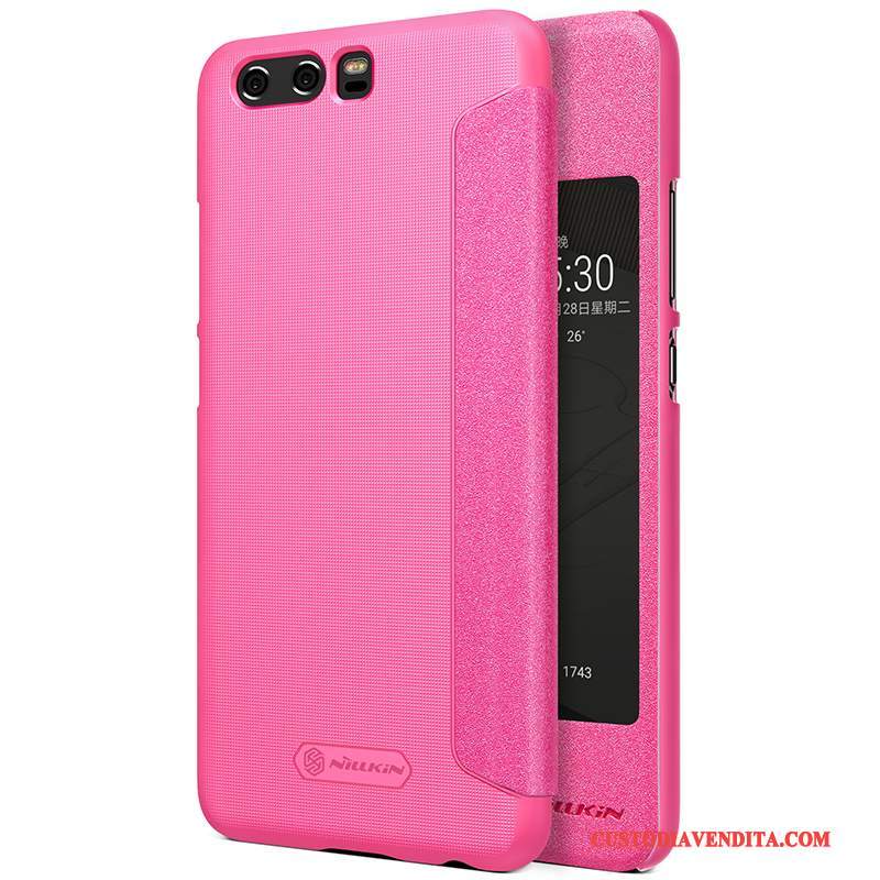 Custodia Huawei P10 Folio Anti-caduta Oro, Cover Huawei P10 Pelle Telefono Difficile