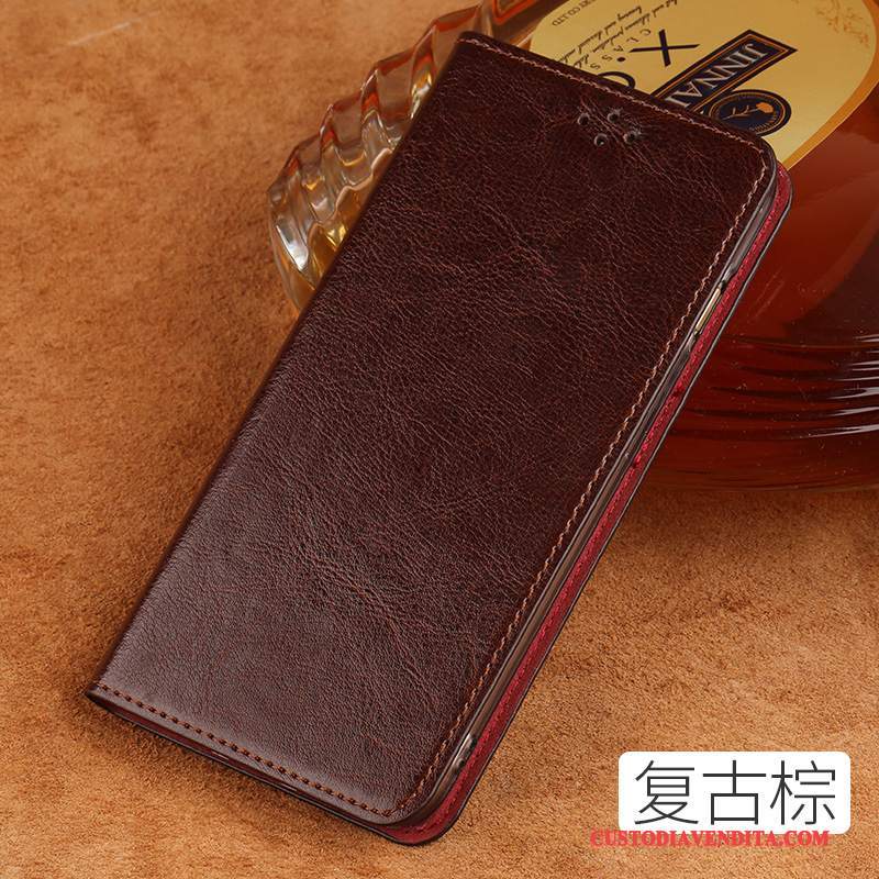 Custodia Huawei P10 Folio Marchio Di Tendenza Affari, Cover Huawei P10 Pelle Lusso Vino Rosso