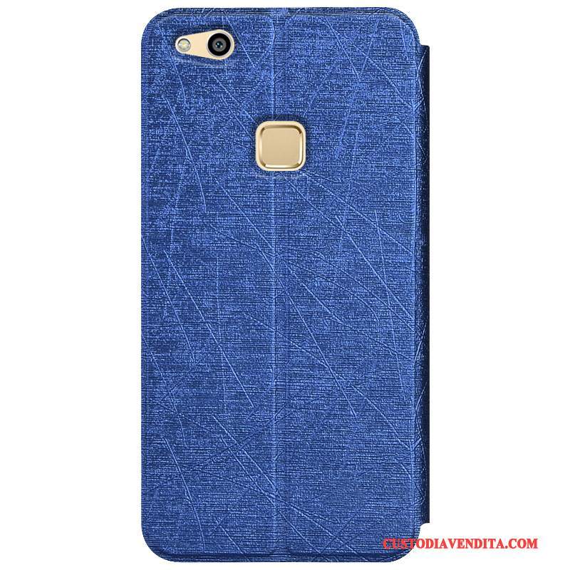 Custodia Huawei P10 Lite Folio Gioventù Morbido, Cover Huawei P10 Lite Pelle Tutto Incluso Blu