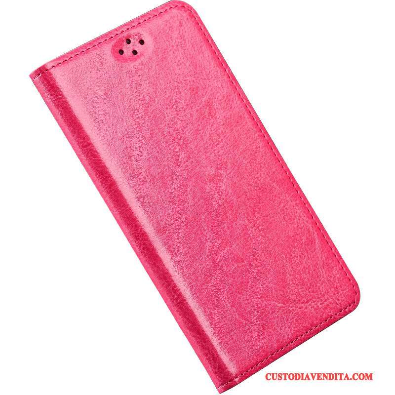 Custodia Huawei P10 Lite Folio Telefono Gioventù, Cover Huawei P10 Lite Pelle Rosso Semplici