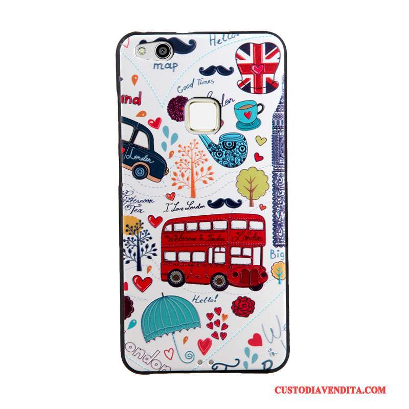 Custodia Huawei P10 Lite Goffratura Morbido Blu, Cover Huawei P10 Lite Cartone Animato Gioventùtelefono